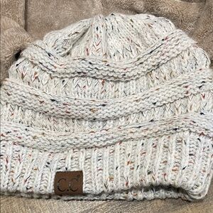 CC Boutique Speckled Knit Beanie - Cream